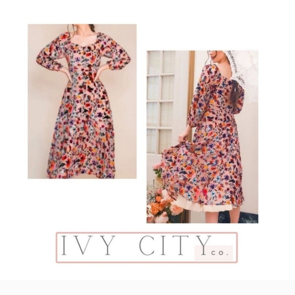 Ivy City Velvet Burnout Floral Dress - Picture 2 of 9